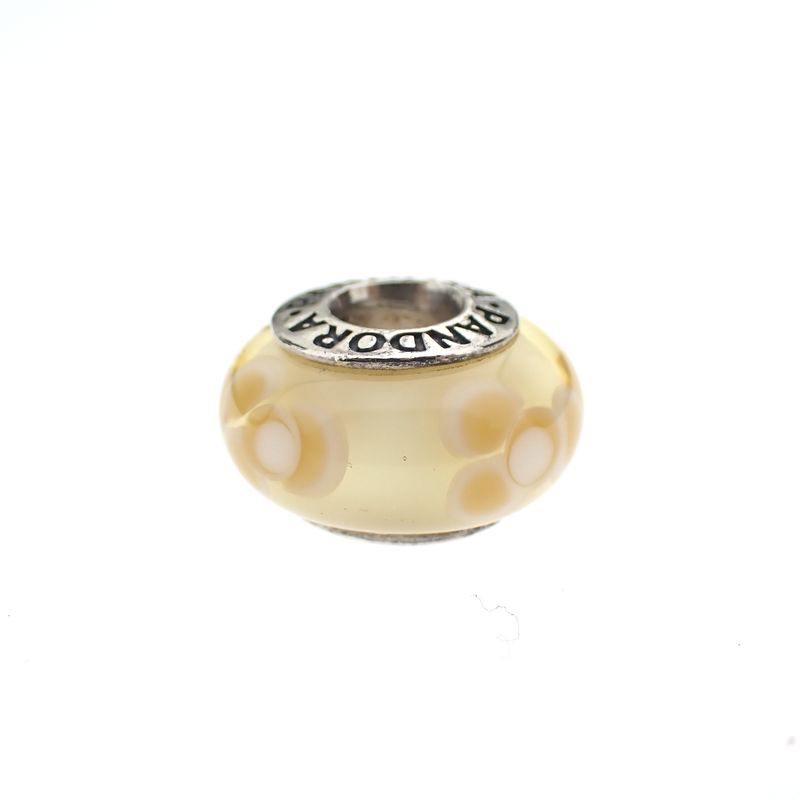 Image 3 of Pandora charm; Silver; Yellow Flowers
