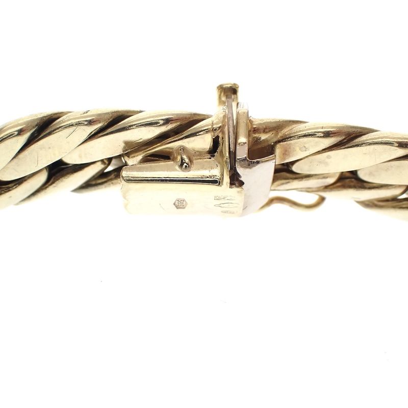Image 4 of Gold flat gourmet link bracelet | 18.5 cm