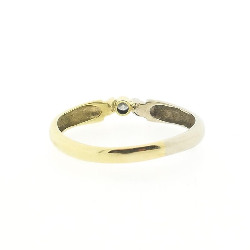 Image 3 of Two-tone gold solitaire ring with diamond; 0.04 ct.