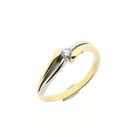 Two-tone gold Diamond ring with 0.08 ct diamond.