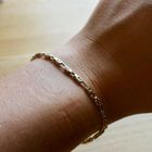 Afbeelding 10 van Bicolor gouden koningsschakel armband | 18 cm 