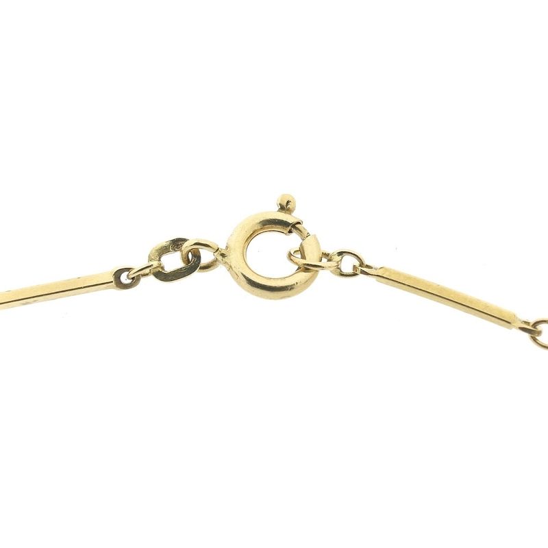 Image 5 of Gold bar link bracelet with garnet