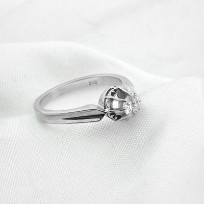Image 2 of White gold solitaire ring with diamond | 0.31 ct.