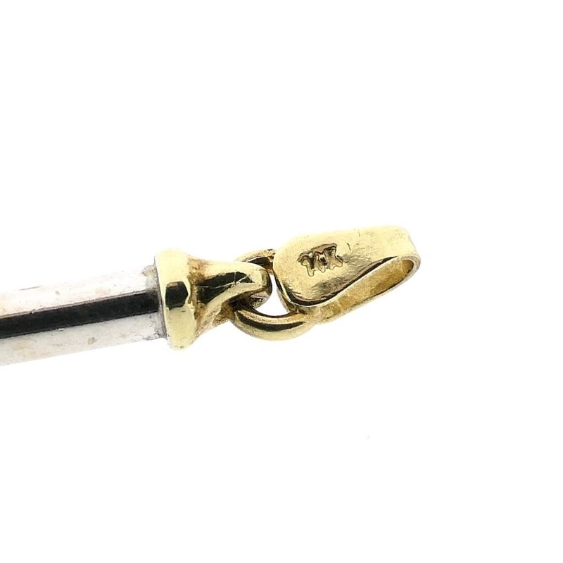 Image 6 of Bicolor Gold Bar Link Necklace