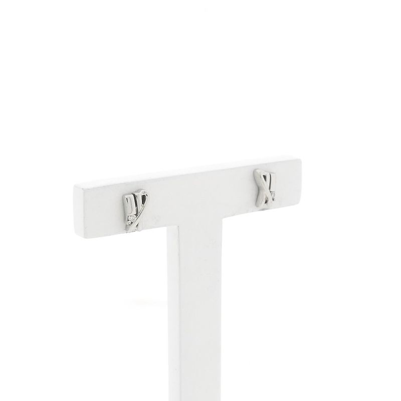Image 3 of White gold fantasy stud earrings with diamonds | 0.02 ct.