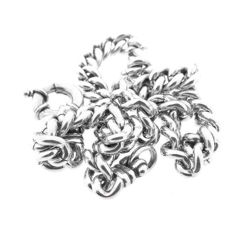 Image 7 of Silver robust gourmet link necklace