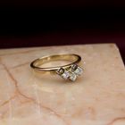 Image 2 of Gold ring with diamonds; 0.12 ct.