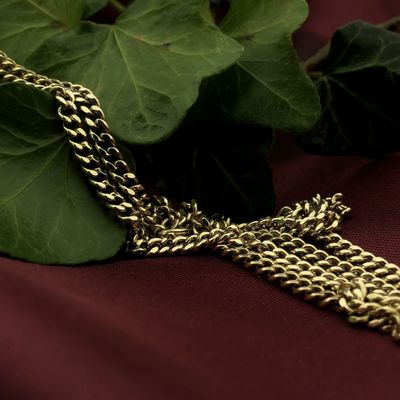 Gold gourmet link chain | 65 cm Image 2 of Gold gourmet link chain | 65 cm