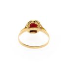 Afbeelding 6 van 18 Krt. antiek gouden ring met bloedkoraal
