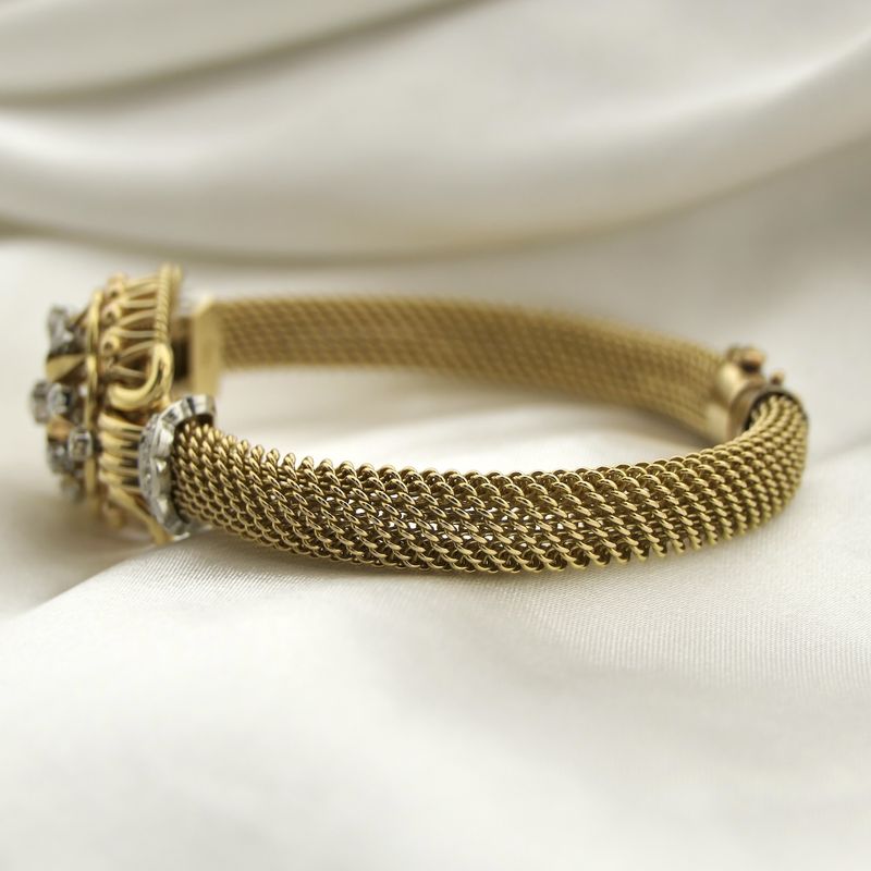 Image 14 of Swiss Geneva Bracelet/Cocktail Watch; 18k gold women's watch with diamonds