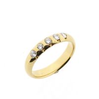 Gouden rijring met diamanten; 0,25 ct.