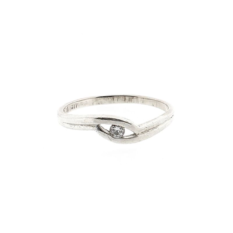 Image 3 of Silver Ring with Zirconia; Size 18