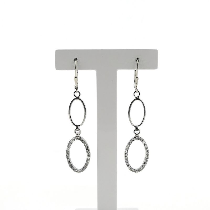 Image 1 of Silver earrings with zirconia