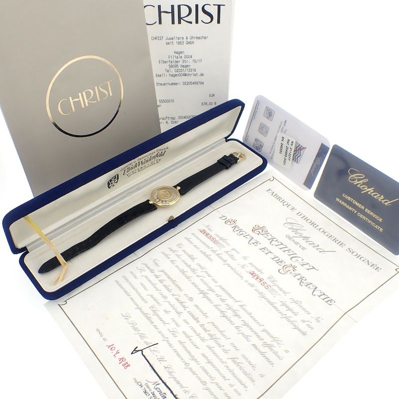 Image 9 of Chopard Happy Diamonds; Vintage 18k gold women's watch with diamonds