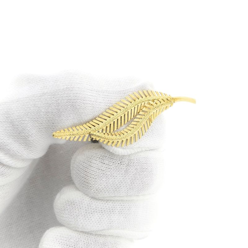 Image 9 of Vintage gold feather brooch