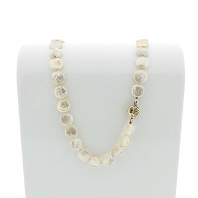 Image 1 of Pearl necklace with gold clasp.