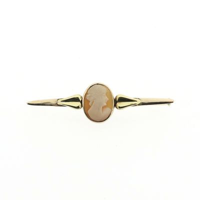 Image 1 of Vintage two-tone gold brooch with cameo