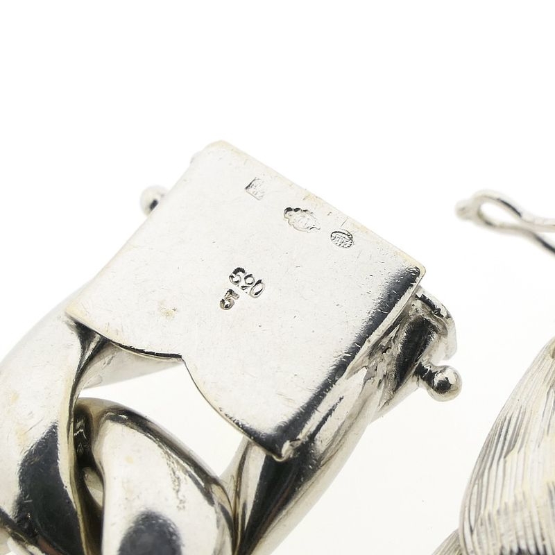 Image 8 of White gold gourmet link bracelet