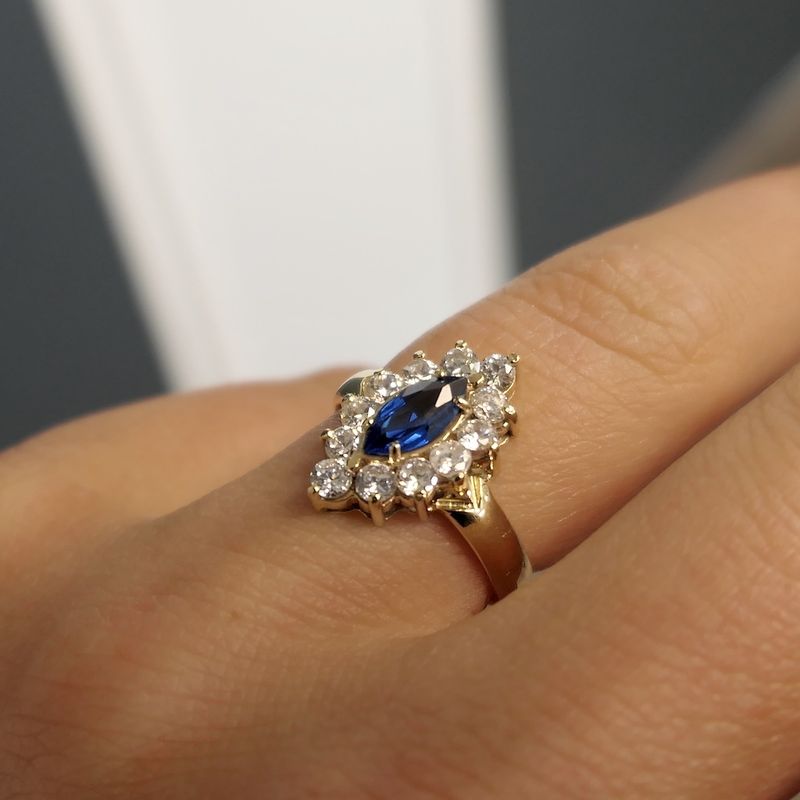 Image 7 of Gold cocktail ring with zirconia