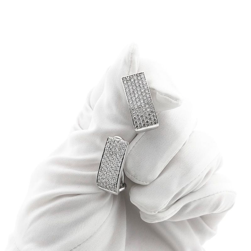 Image 8 of White Gold Earrings with Diamonds; approx. 0.96 ct.