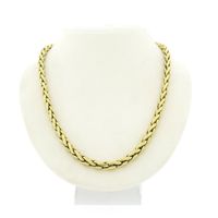 Gold foxtail link necklace with ruby ​​and onyx