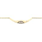Afbeelding 2 van Bicolor gouden cobraschakel collier met vaste hanger en diamant
