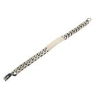 Image 7 of Silver robust gourmet link bracelet with engraving plate | 22 cm