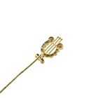 Image 3 of Antique gold lapel pin, tie pin of a harp