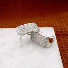 Image 2 of White Gold Earrings with Diamonds; approx. 0.96 ct.