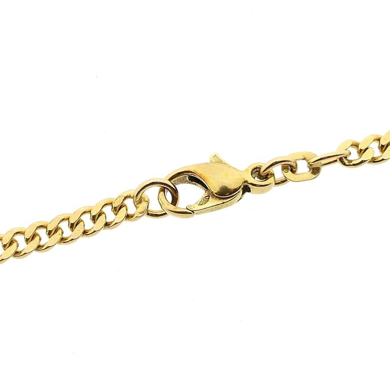 Afbeelding 5 van Gouden gourmetschakel ketting met wiebertjes | 81 cm