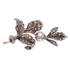 Image 1 of Antique gold and silver brooch with diamonds; approx. 1.00 ct.