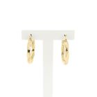 Image 1 of Gold twisted hoop earrings with Greek symbols; Ø 25.5 mm