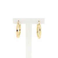 Gold twisted hoop earrings with Greek symbols; Ø 25.5 mm