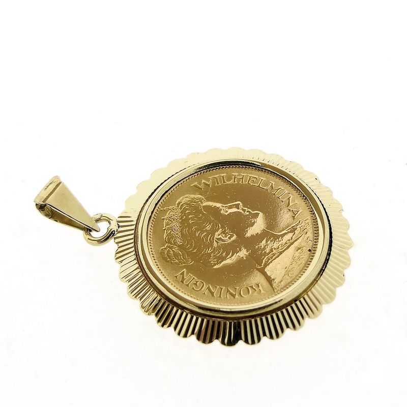 Image 4 of Gold pendant of gold fiver; Queen Wilhelmina 1912