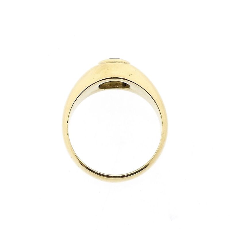 Afbeelding 5 van Gouden gebolde ring met zirconia