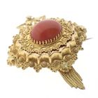 Image 5 of Vintage/antique gold brooch with filigree technique and blood coral