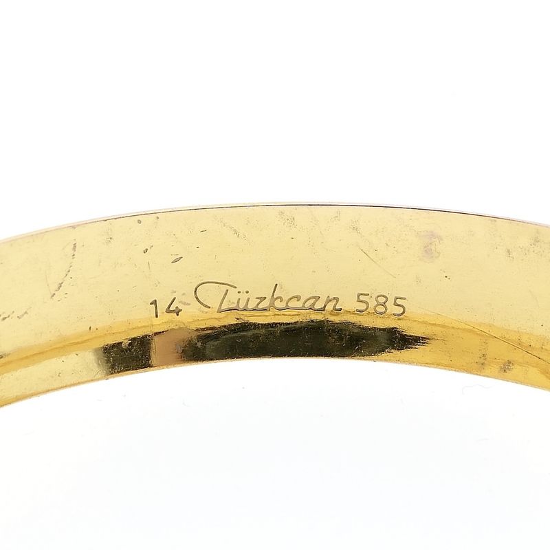 Image 4 of Two-tone gold bangle bracelet; Size M/L