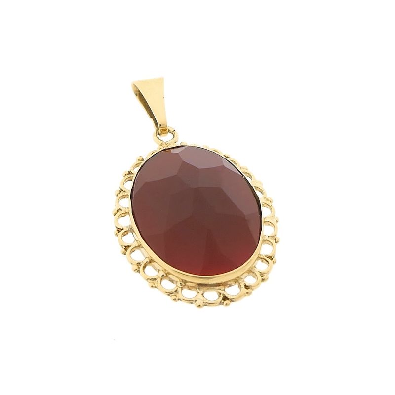 Image 3 of Vintage gold pendant with carnelian