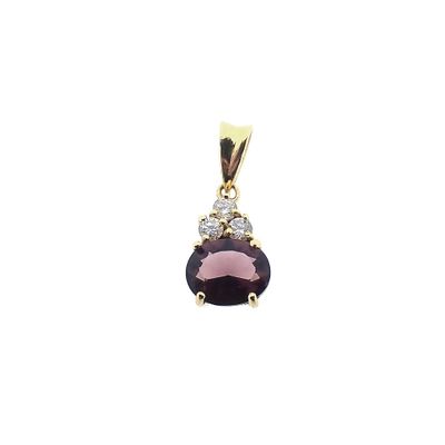 Image 1 of Gold pendant with zirconia and tourmaline