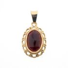 Image 1 of Vintage gold pendant with oval garnet