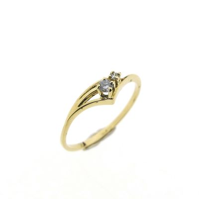 Image 1 of Gold subtle ring with zirconia stones