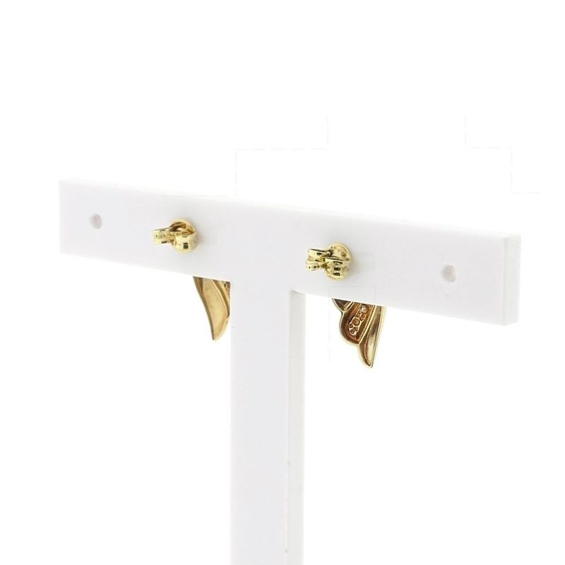 Image 4 of Gold stud earrings with diamond; 0.01 ct.