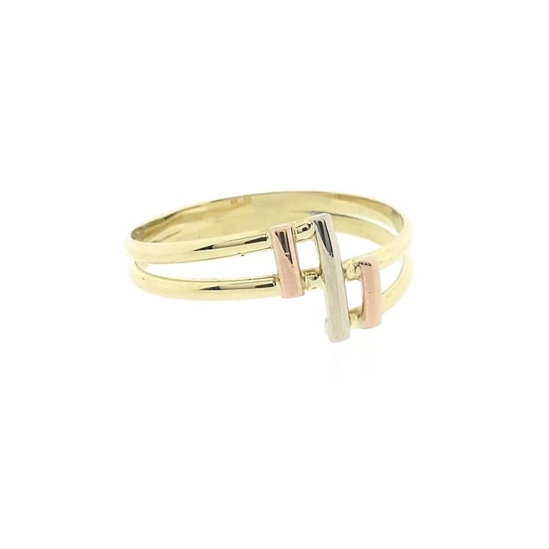 Image 4 of Tricolor gold abstract ring