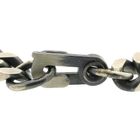 Image 4 of Silver robust gourmet link bracelet with engraving plate; Men