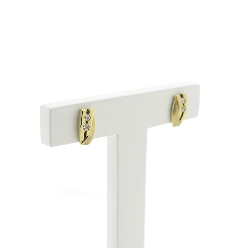 Image 3 of Gold stud earrings with zirconia