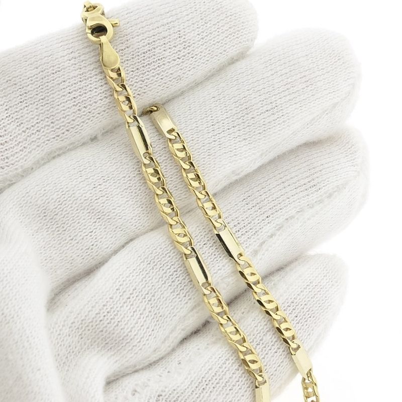 Image 5 of Two-tone gold Figaro link bracelet | 18.5 cm