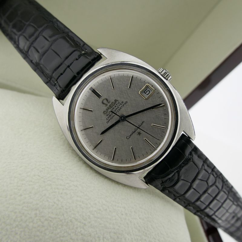 Image 15 of Omega Constellation Automatic Chronometer; Vintage horloge met 'linen' wijzerplaat