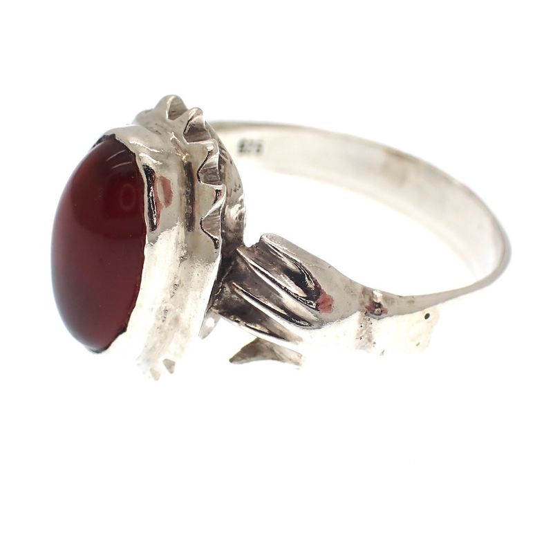 Image 3 of Silver fantasy ring with carnelian
