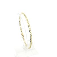 Gold wide gourmet link bracelet | 19.5 cm