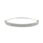 Image 4 of White gold bangle with a cluster of zirconia; Size M/L